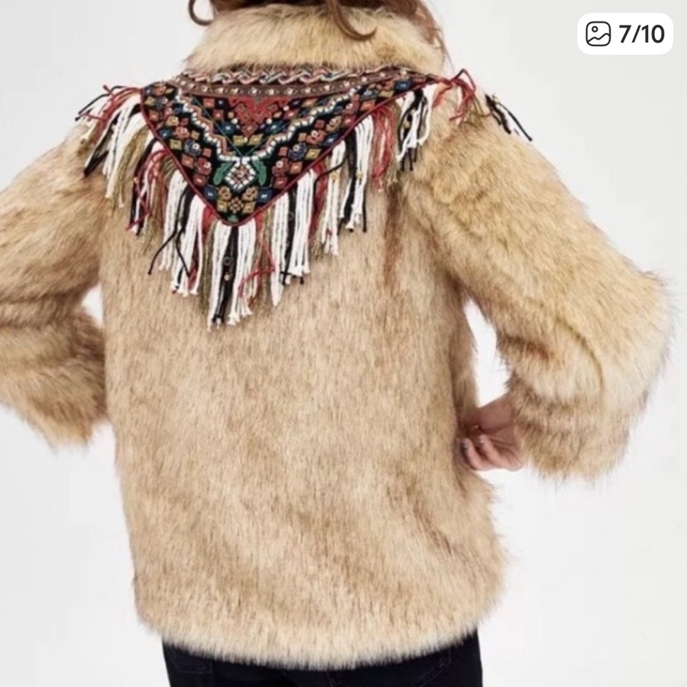 Multicolor Embroidered Teddy Jacket - Picture 3 of 5